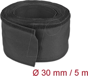 DeLOCK Geflechtschlauch mit Klettverschluss hitzebeständig, 30mm, 5m, schwarz