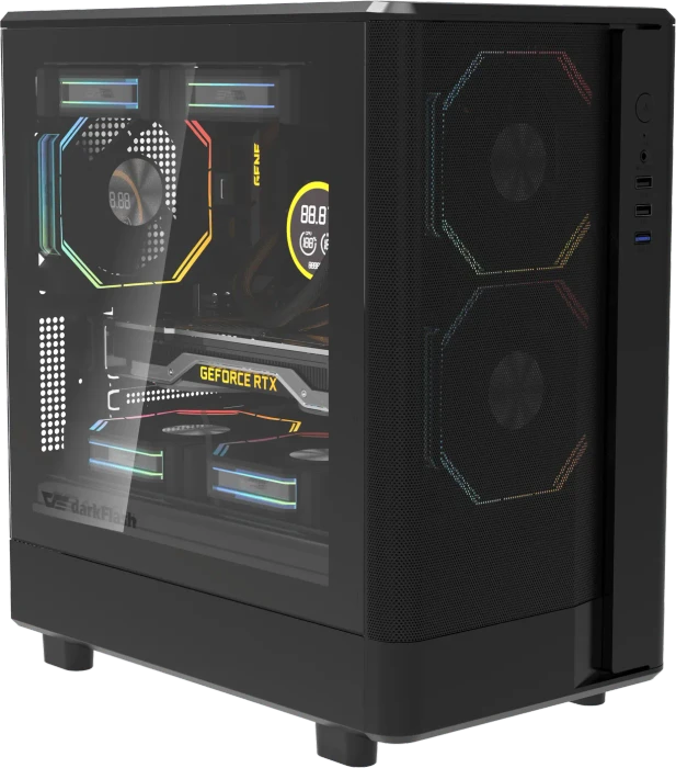 DarkFlash DB330M Mesh Black, Glasfenster
