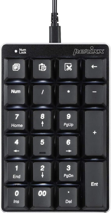 Perixx Peripad-303 U Keypad, schwarz/weiß, Kailh BROWN, USB-A