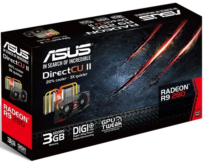 ASUS Radeon R9 280, R9280-DC2-3GD5 DirectCU II, 3GB GDDR5, 2x DVI, HDMI, DP