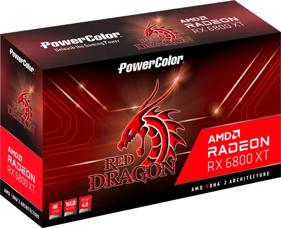 PowerColor Red Dragon Radeon RX 6800 XT, 16GB GDDR6, HDMI, 3x DP