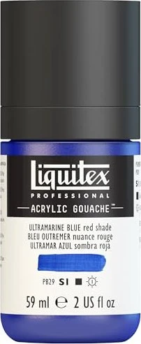 Liquitex Professional Acrylic Gouache ultramarine blue red shade, 59ml