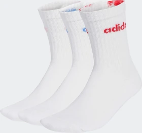 adidas Linear Crew Cushioned Socken white/powder teal/clear pink/blue fusion, 3 Paare