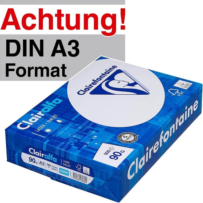 Clairefontaine Universalpapier matt weiß, A3, 90g/m², 500 Blatt (2895)