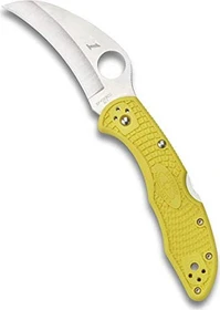 Spyderco Tasman Salt 2 Plain Edge Taschenmesser frn gelb