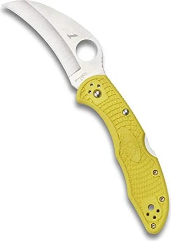 Spyderco Tasman Salt 2 Plain Edge Taschenmesser frn gelb