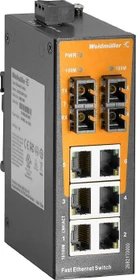 Weidmüller EL-Series Industrial Railmount Switch, 6x RJ-45, 2x SC-Duplex (IE-SW-EL08-6TX-2SC / 2682170000)