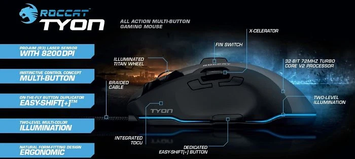 Roccat Tyon Laser Gaming Mouse schwarz, USB
