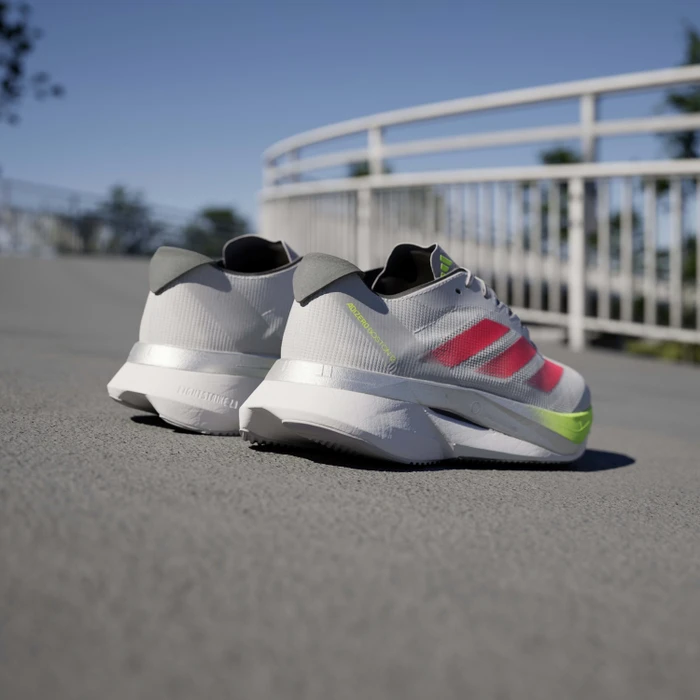 adidas Adizero Boston 12 dash grey/lucid red/lucid lemon (Damen)