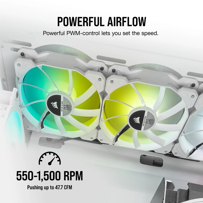Corsair SP Series iCUE SP120 RGB Elite Triple Fan Kit, weiß, LED-Steuerung, 120mm, 3er-Pack