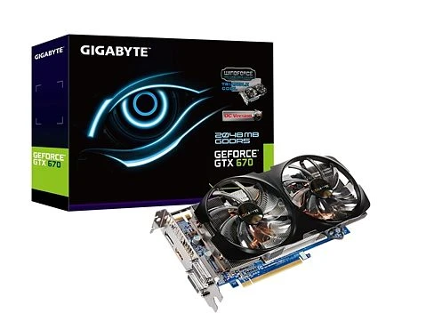 GIGABYTE GeForce GTX 670 Dual Fan, 2GB GDDR5, 2x DVI, HDMI, DP