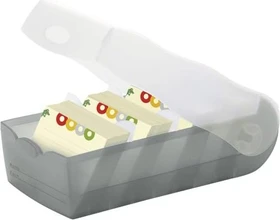 HAN Croco Karteibox, A7, transparent/transparent, inkl. 100 Karteikarten