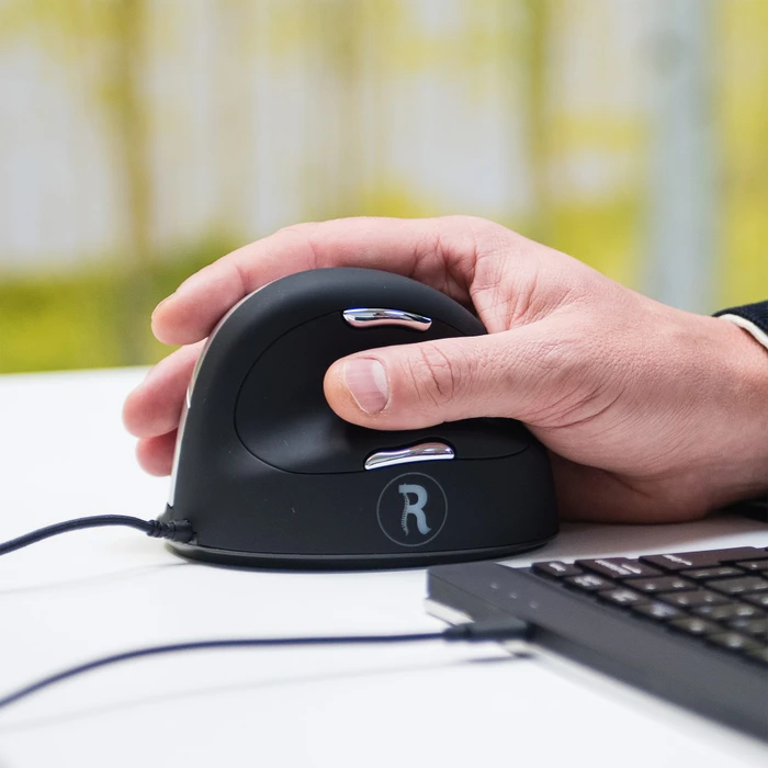 R-Go HE Mouse Vertikale Maus groß, USB