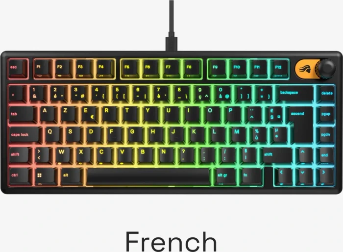 Glorious GMBK 75%, schwarz, LEDs RGB, USB, FR