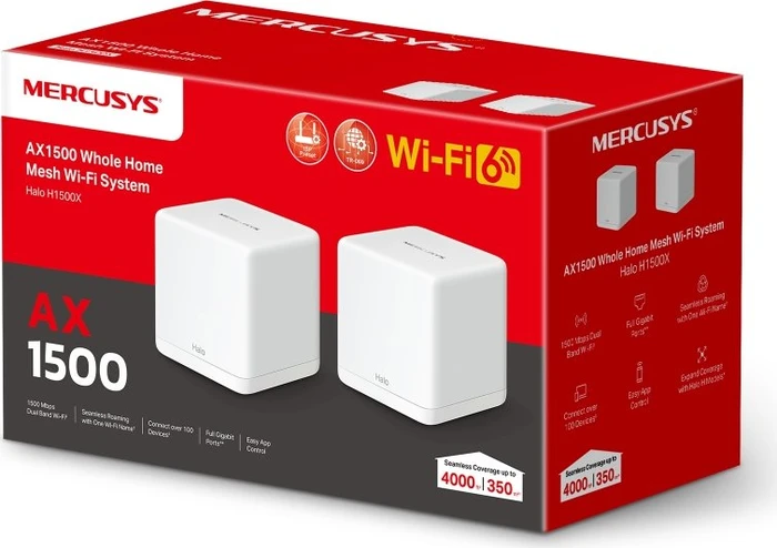 Mercusys Halo H1500X, AX1500, Router und Repeater Set, 2er-Bundle