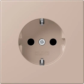 Jung SCHUKO-Steckdose, 16 A 250 V ~, Schraubklemmen, Duroplast lackiert, Serie LS, ombre brûlée claire