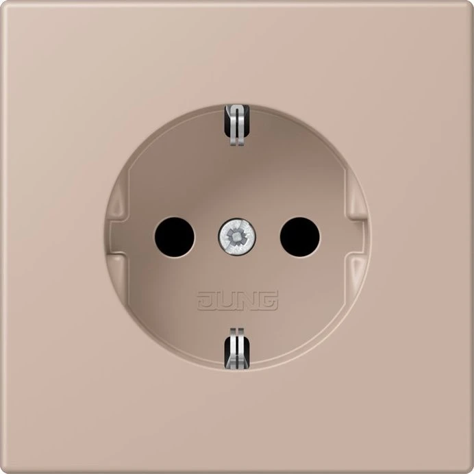Jung SCHUKO-Steckdose, 16 A 250 V ~, Schraubklemmen, Duroplast lackiert, Serie LS, ombre brûlée claire