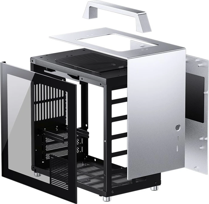 Jonsbo T8 PLUS Silver, silber, Glasfenster, Mini-ITX