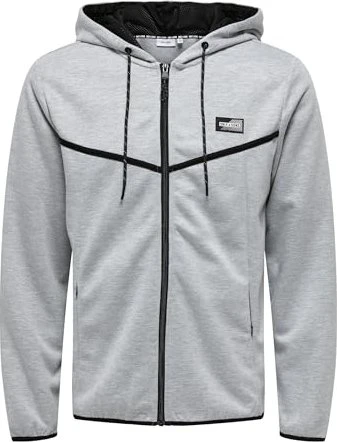 ONLY & SONS Liam Zip Hoodie light grey melange (Herren)