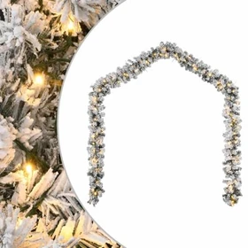 vidaXL Weihnachtsgirlande 5m grün LED 75x warmweiß