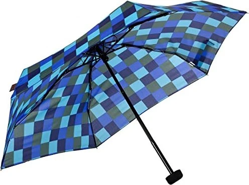 EuroSchirm Dainty Schirm blau/grün kariert