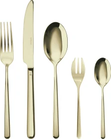 Sambonet Linear Edelstahl PVD Monoblock Besteck-Set champagner, 30-tlg.