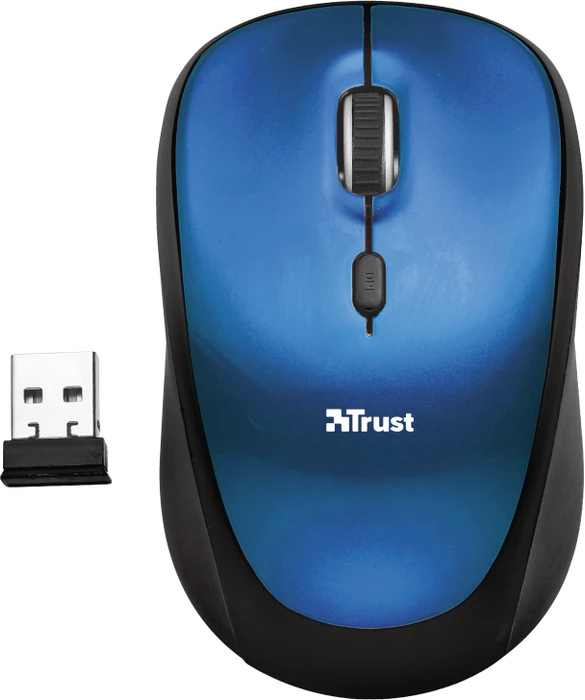 Trust Yvo Wireless Mouse Set mit Wendehülle für 15.6" Laptops, blau, USB