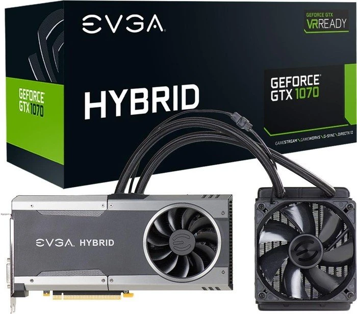 EVGA GeForce GTX 1070 FTW Hybrid Gaming, 8GB GDDR5, DVI, HDMI, 3x DP