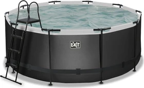 Exit Toys Black Leather Frame Pool mit Sandfilterpumpe rund 450x122cm