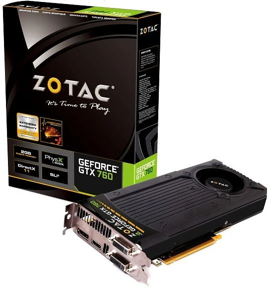 Zotac GeForce GTX 760, 2GB GDDR5, 2x DVI, HDMI, DP