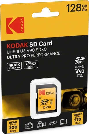 Kodak SD Ultra Pro Performance R300/W270 128GB, UHS-II U3, Class 10