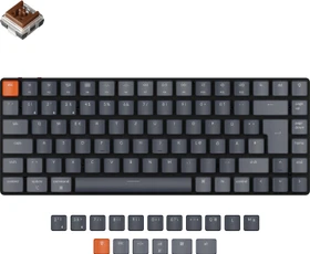 Keychron K3 V2, 75% TKL, LEDs RGB, hot-swap, schwarz/grau, Keychron LOW PROFILE Optical BROWN, USB/Bluetooth, DE