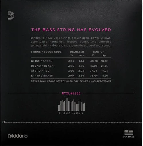 D'Addario NYXL Bass Regular Light, Long Scale
