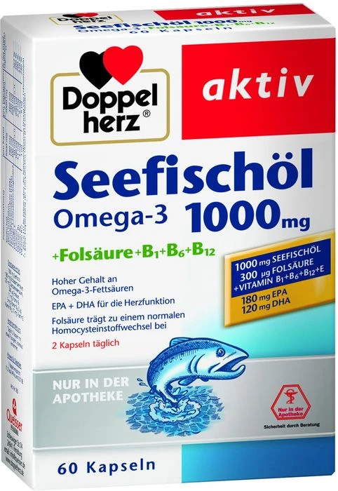 Doppelherz Seefischöl Omega-3 1000mg, 60 Stück