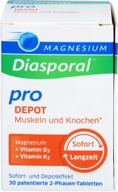 Magnesium Diasporal Pro Muskeln und Knochen 2-Phasen-Tabletten, 30 Stück