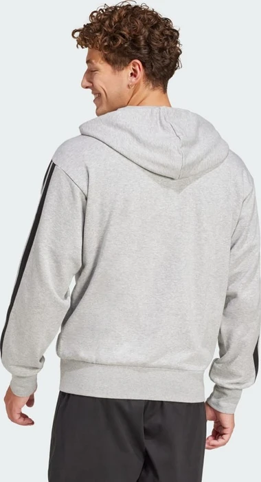 adidas Essentials 3-Streifen French Terry Hoodie medium grey heather/black (Herren)