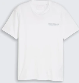 Tom Tailor Basic mit Logo-Print T-Shirt kurzarm white horse (Herren)