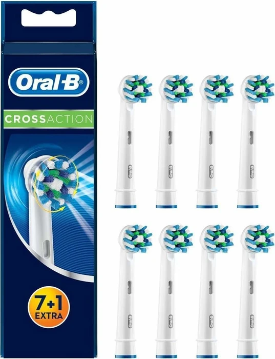 Oral-B CrossAction 7+1 Ersatzbürste weiß, 8 Stück