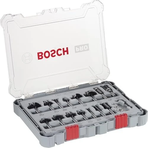 Bosch Professional HM Fräser-Sortiment inkl. Werkzeugbox, 15-tlg.