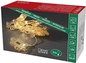 Konstsmide Dekolichterkette Metallblumen gold LED 10x warmweiß