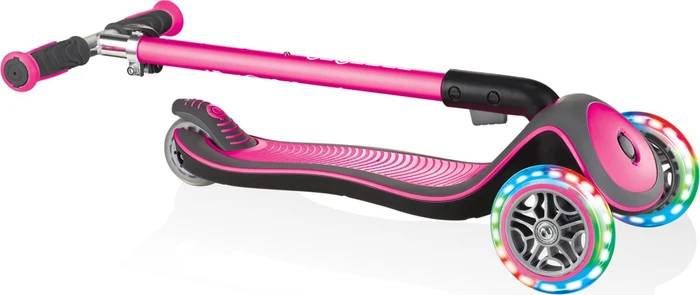 Globber Elite Deluxe Lights Kickboard deep pink