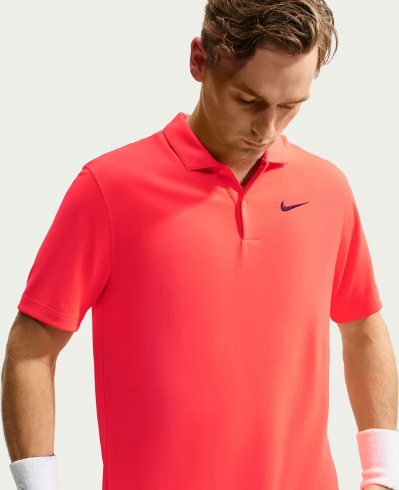 Nike Court Dri-FIT Tennis Funktionsshirt kurzarm bright crimson/black (Herren)