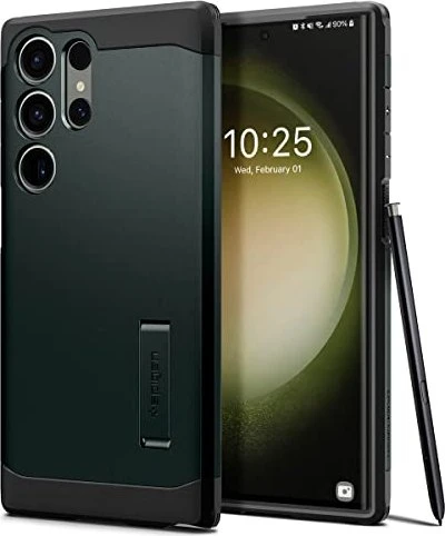 Spigen Tough Armor für Samsung Galaxy S23 Ultra Abyss Green