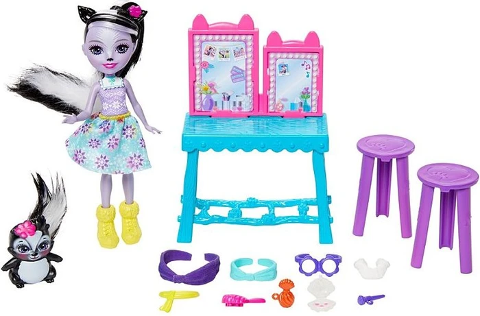 Mattel Enchantimals - Stinktierspass Frisiertisch mit Sage Skunk