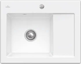 Villeroy & Boch Subway 45 Compact Einbau Becken links mit Ablauffernbedienung stone white