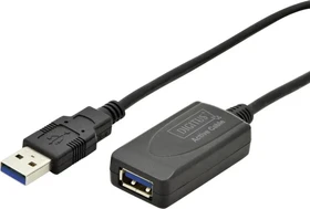 Digitus USB 3.0 aktives Verlängerungskabel, USB-A [Stecker] auf USB-A [Buchse], 5m schwarz