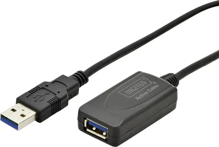 Digitus USB 3.0 aktives Verlängerungskabel, USB-A [Stecker] auf USB-A [Buchse], 5m schwarz