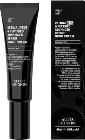 Allies Of Skin Retinal 0.1% & Peptides Advanced Repair Night Cream, 48ml