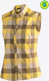 Maier Sports Sana Hemd ärmellos yellow check (Damen)