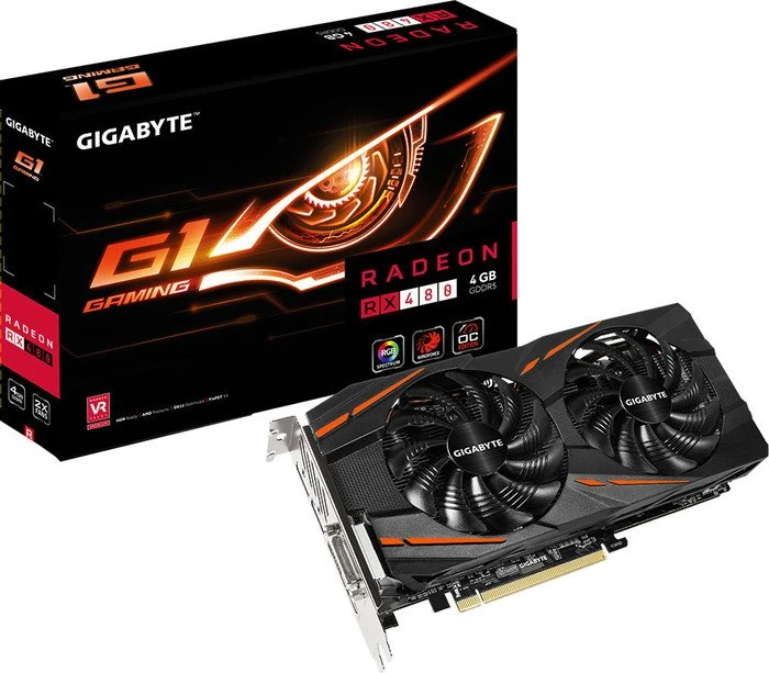 GIGABYTE Radeon RX 480 G1 Gaming 4G, 4GB GDDR5, DVI, HDMI, 3x DP